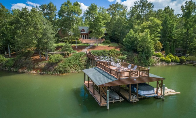 Nebo House | Easy Lakefront Access w/Dock, Firepit, & Mtn Views for Family Fun!