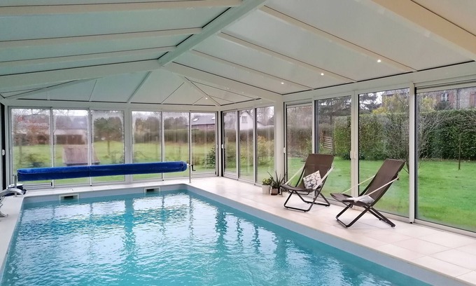 Sainte-Marguerite-d'Elle Apartment | Eco-friendly cottage private pool heated all year round