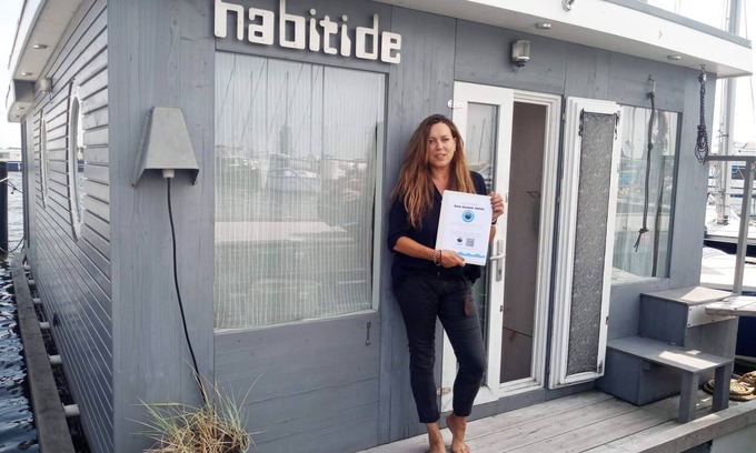 Schleswig Boat Rental | eco-luxury houseboat, natural materials instead of plastics, Baltic Sea fjord
