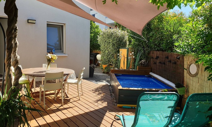 Lattes Villa | Eco villa with air-conditioning, 4 bedrooms, 2 bathrooms, small swimming pool: close to beaches and towns