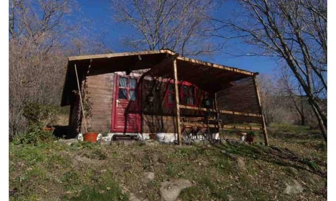 Candeleda House | El Rojo Romántica cabaña de madera con vista
