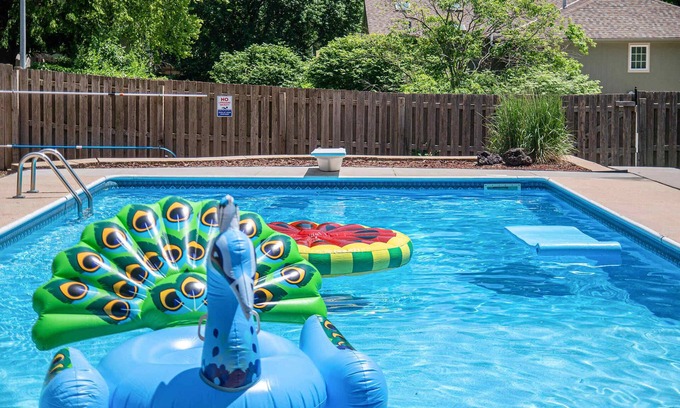 West Omaha House | Elegant 4BR Getaway! Firepit, BBQ & Private Pool!