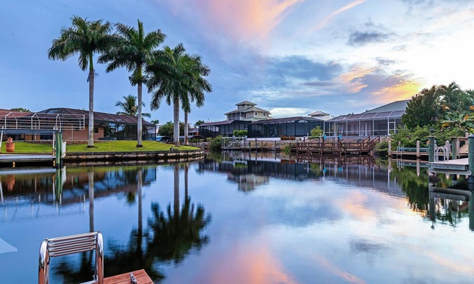 Bonita Springs House | Elegant guest suite with a Dock and Pool
