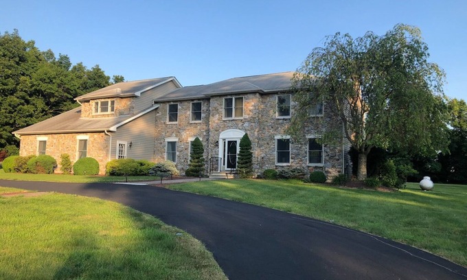 Ackermanville House | Elegant Poconos estate close to Kalahari, GreatWolf, with 4 1/2 serene acres