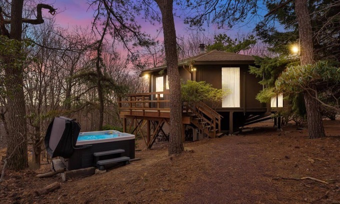 Long Pond Cabin | Emerald Lake Modern Treehouse | Firepit