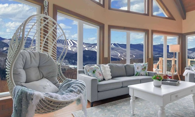 Lac-Superieur Ski Chalet | Enjoy evening sunset's on Tremblant & Spa