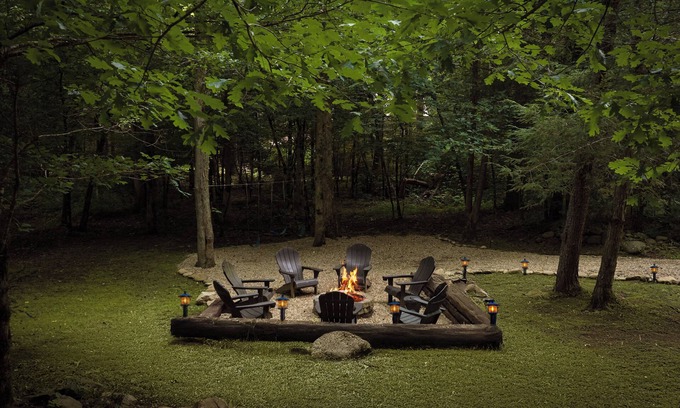 Gatlinburg - Pigeon Forge Cabin | Enjoy the creek, fire pit, hot tub and swing set- sleeps 14 guests