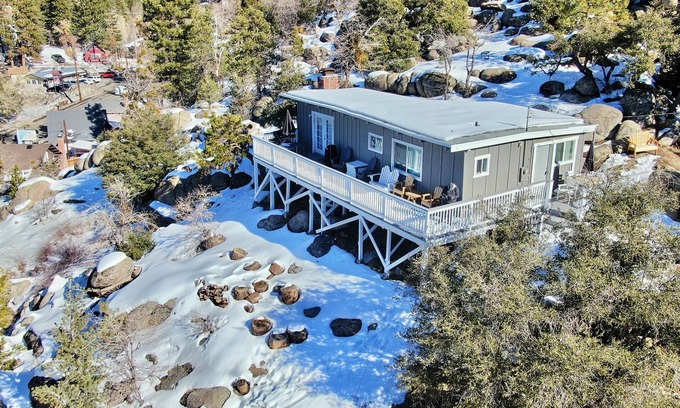 Arrowbear Lake House | Entire Home between Big Bear and Arrowhead Lake in Arrowbear on top of a hill.