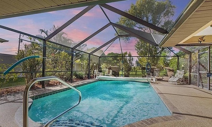 Diplomat House | Entire House - 3 bed 2 baths, with large, heated pool in Cape Coral.