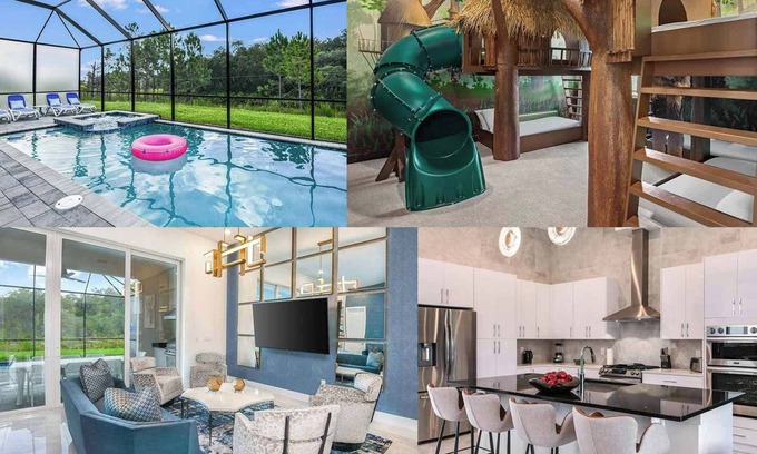 Loughman House | Epic Villa Near Disney w/Sci-Fi Theme BR, Arcade, Theater, Game Loft & Spa Pool