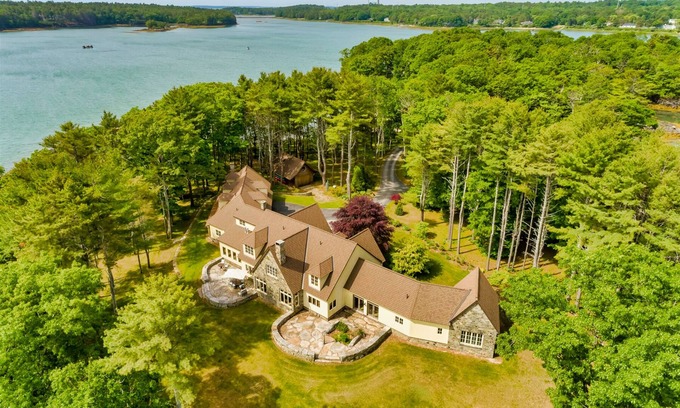 Yarmouth House | Estate Setting With Private Beaches, Bold Oceanfront, Deep Water Dock, and More