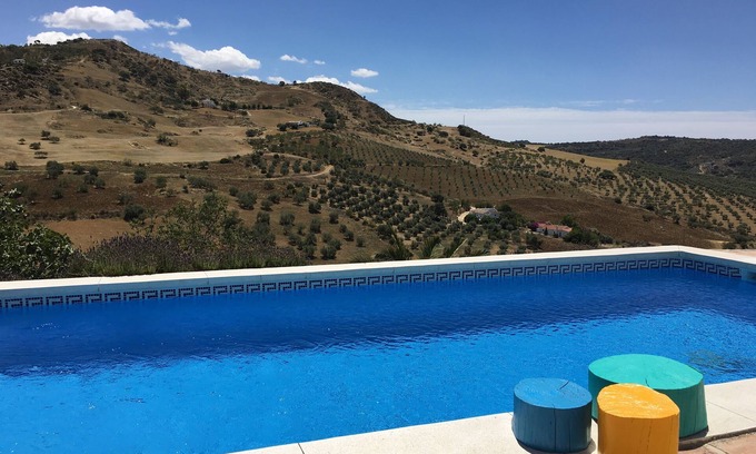 Antequera House | Exceptional Setting, sensational views, Private Pool terraces & WIFI throughout.