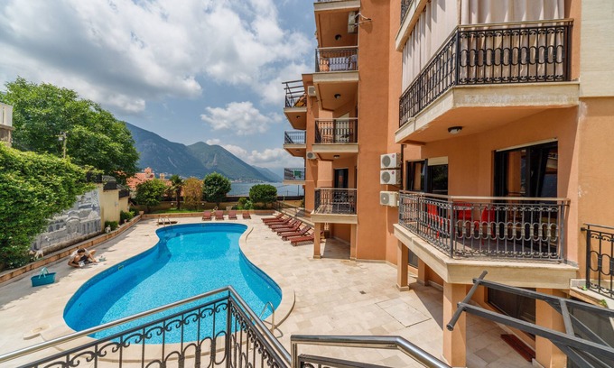 Dobrota Apartment | Exclusive, 2 bedrooms apartment with shared pool, overlooking Kotor Bay
