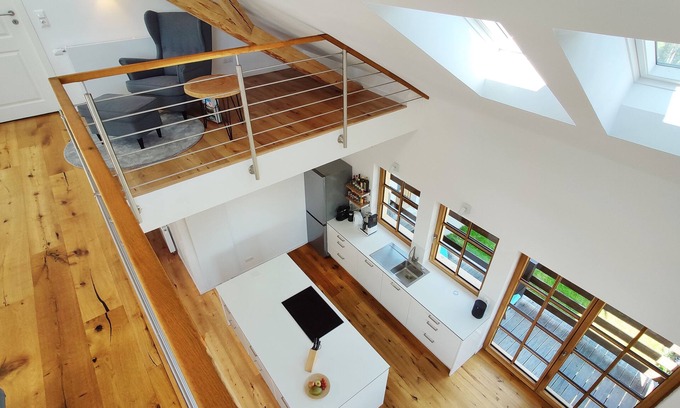 Gorisried Apartment | Exclusive, sunny new-build vacation apartment with the flair of a former barn