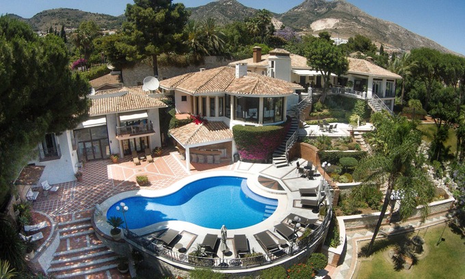 Rancho Domingo Villa | Extravagant Spanish Architecture Ocean View Villa. Huge garden & Heated pool