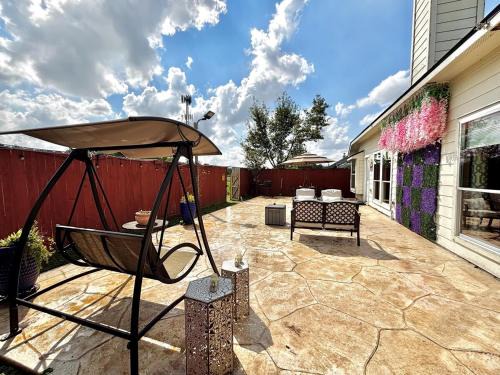 Houston House | Family Big Backyard Fireplace