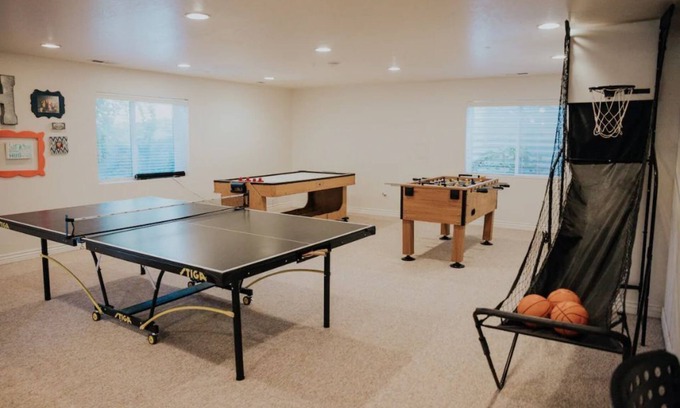 Highland House | Family Centered Basement | Game Room | Projector