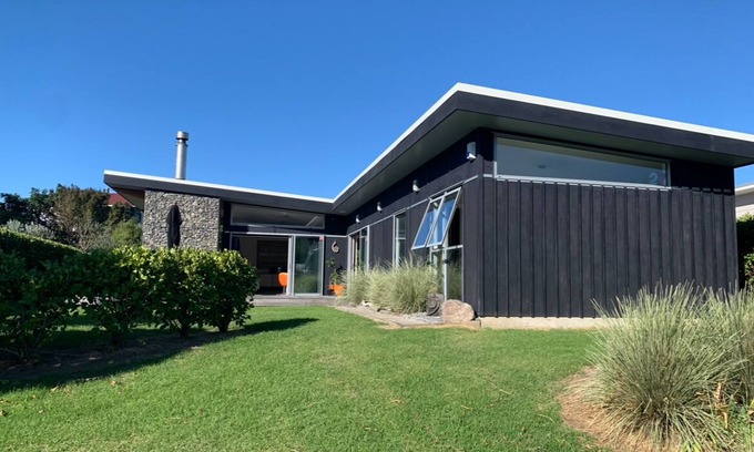Whiritoa House | Family Friendly Modern Bach with Decks & Outdoor Fire, 200m from Beach/Surf Club