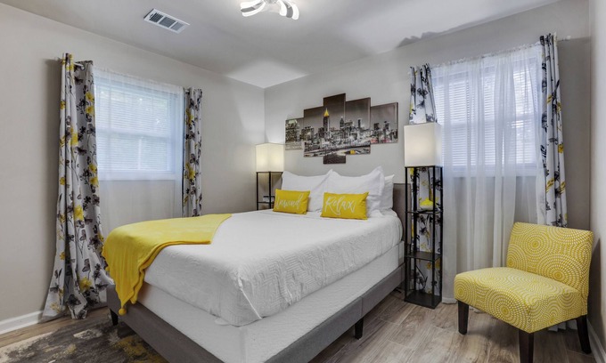 Church Street House | Family-Friendly near Airport, Screened Deck, Backyard Oasis, Workspace & Parking