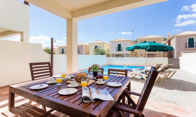 Burgau House | Family-friendly villa has private pool, short walk to Burgau Beach