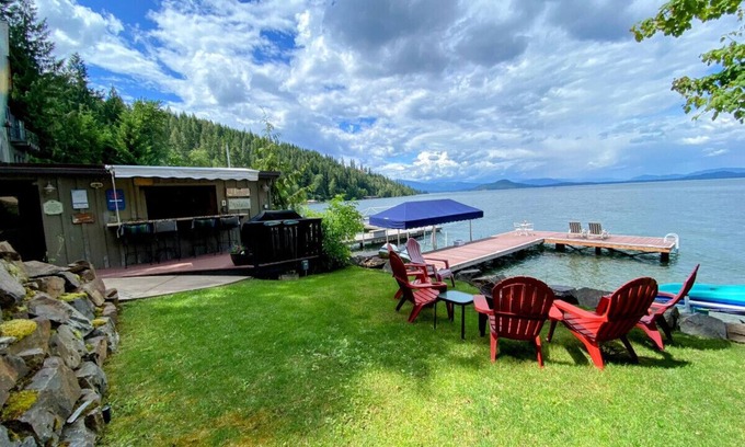 Sagle House | Family Fun Lake Cabin With Hot Tub and Private Dock