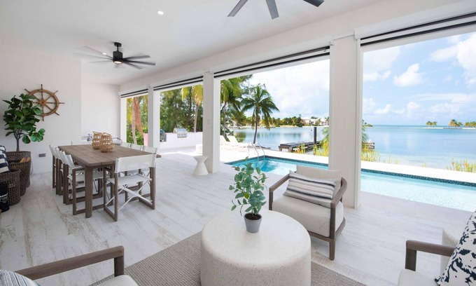 Rum Point House | Fantasea: Family Beach Villa on Bio Bay w/Private Pool, Veranda Lounge + Dock