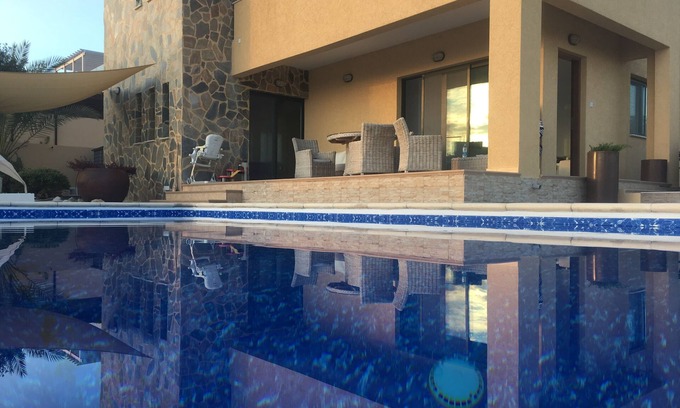 Pissouri Villa | Fantstic Panoramic sea view. Big private pool , landscaped garden . Free - WiFi