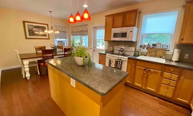 Warwick Apartment | Farms, wineries, trails, king bed & heated floors