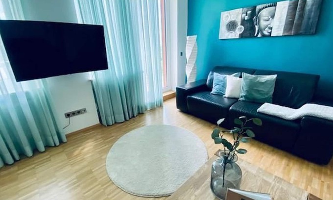 Schippach Apartment | Ferienwohnung Blau mit Balkon - Villa Geisenhof