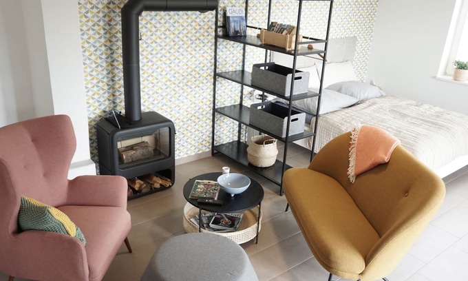 Schoenfeld-Weissig Apartment | FeWo Emma - Vacation in Pillnitz with a fireplace and a view