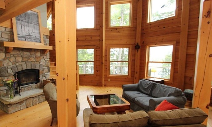 Marmora and Lake Cottage | Firefly Lodge - remote BOAT-ACCESS waterfront log home