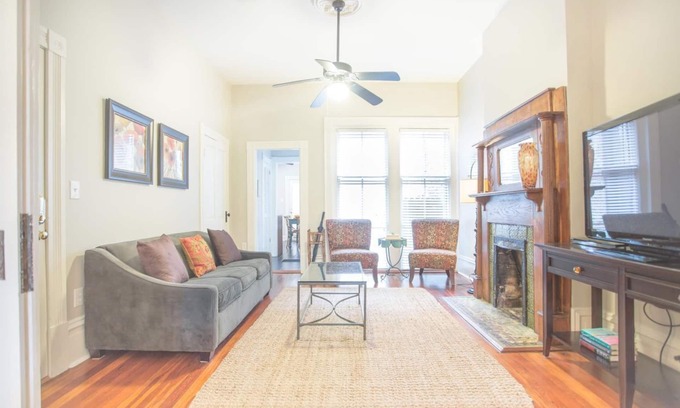Savannah Victorian District House | Flexible Refund Policies: Row Home Looking Out On Forsyth Park