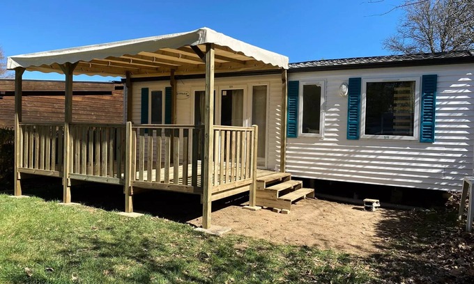 Neuvic House | Flower Camping Le Port de Neuvic * - Mobil home COMFORT 36m2 - 3 bedrooms - covered terrace 7 people
