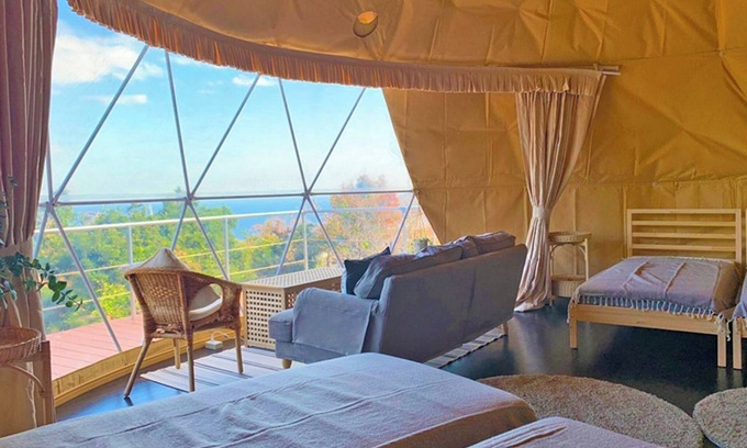 Futo Cabin | For 4 people 7m dome tent C overlooking Sagami B/Ito Shizuoka