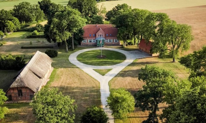 Platschow House | Forest farm in secluded location with fenced 16,000m² park, sauna, fireplace, hot tub in West Mecklenburg