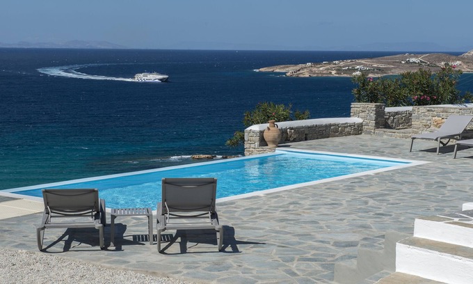 Parasporos Villa | FOS retreat in Paros with pool, stunning sea view, near sandy beaches