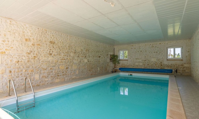 La Gripperie-Saint-Symphorien House | Cottage 'Gite Piscine Intérieure Brouage' with Private Terrace, Shared Garden and Wi-Fi