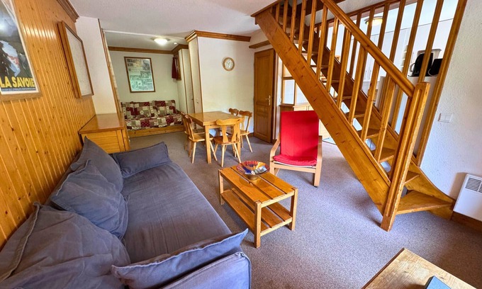 Saint-Martin-de-Belleville Apartment | Bright Duplex for 6, 50m from St Martin Ski Lift
