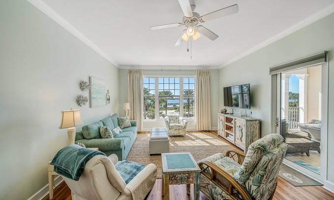 Upper Grand Lagoon Condo | FREE Daily Golf! Reflections 302 Bayfront Living, Heated Resort Pool, Hot Tub