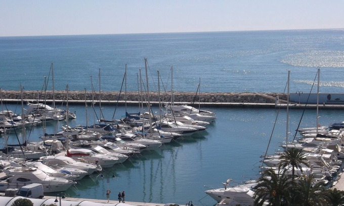 Moraira Town Centre Apartment | Front Line Moraira Marina Apartment With Stunning Sea Views, A/C , WiFi