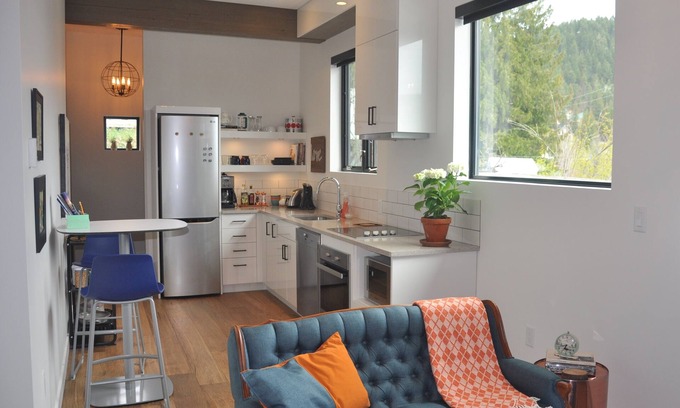 Rossland Apartment | Full apartment with private entry and garage parking in the heart of Rossland.