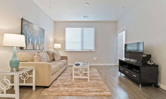 Menlo Park Apartment | Furnished 1BR w/Shared Fire Pit, Heated pool & BBQ