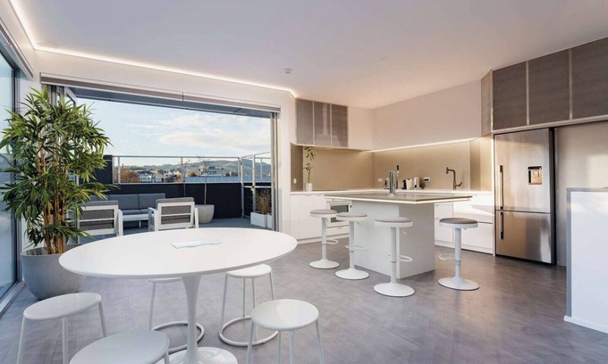 Dunedin City Centre Apartment | Futuristic Modern Central Accommodation by Aotearoa Escapes