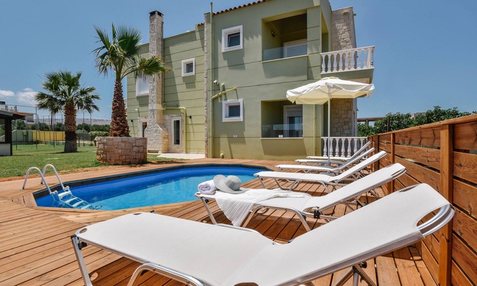 Kato Gouves Villa | Gaia 6BDR villa w/private pool, garden by Hospi
