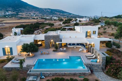 Paros Villa | GAIA, unique villa, private pool & tennis court & boules