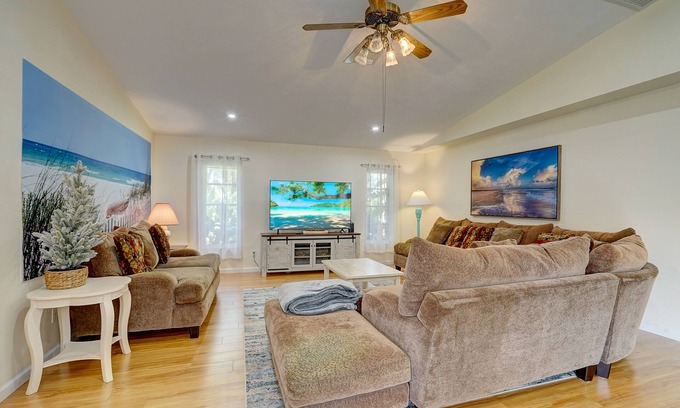 Saint James City House | Game Room & Deck: Spacious Home in St James City