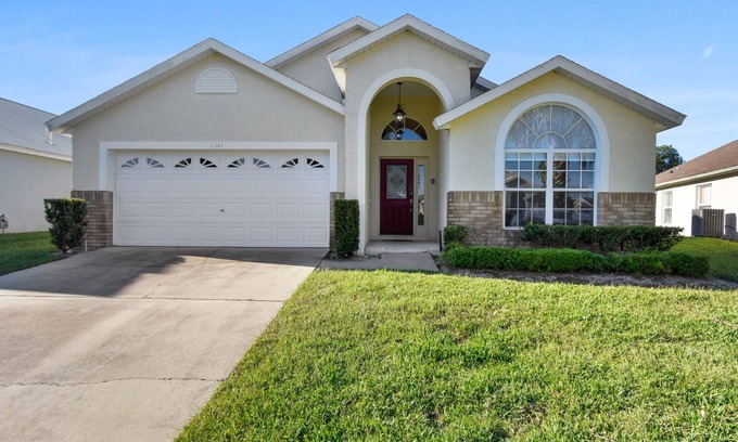 Windsor Palms House | Game room, pool & hot tub, full privacy in pool area, TV in each bedroom