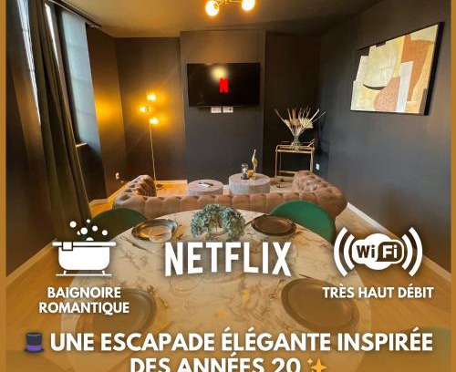 Villeneuve-sur-Lot Apartment | Gatsby Room - Élégance et Intimité des Années 20 !