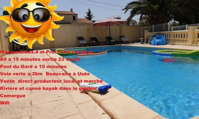 Meynes House | Gite La Vie Est Belle, near the Pont du Gard, Nimes, Avignon, Uzes, Arles and A9