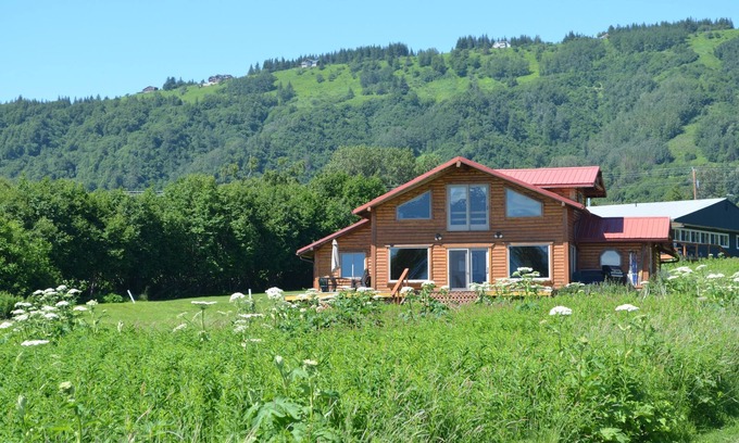 Kachemak House | Glacier Haus on Kachemak Bay Panoramic View.Grewingk Glacier.Homer Spit.